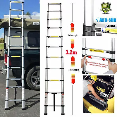 3.2M Telescopic Multi Purpose Ladder Portable Aluminium 10.5 Ft Light Weight  • $71