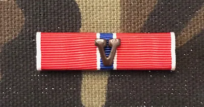 Us Bronze Star Medal Ribbon Bar With Bronze V Device • $3.75
