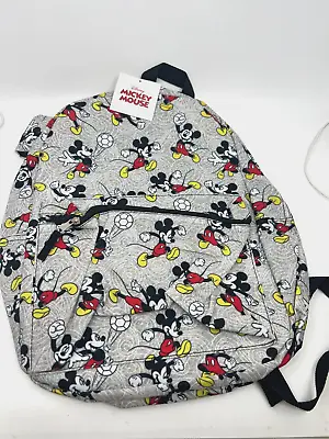 Disney Mickey Mouse 16  Backpack Front Pocket All Over Print School Bag – NEW • $16.99