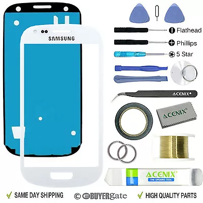 Samsung Galaxy S3 MINI I8190 Front Glass Len Screen Replacement Repair Kit White • £7.99