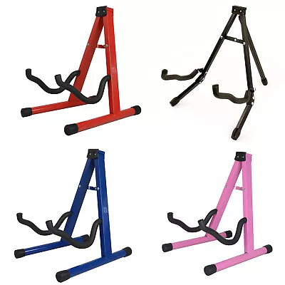 £6.85 • Buy Folding Metal Guitar Stand Music Electric Acoustic Free Standing A Frame Stand
