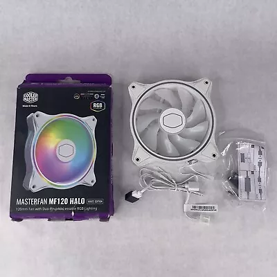 COOLER MASTER MasterFan MF120 Halo White Edition 120mm Duo-Ring Addressable LED • $19.96