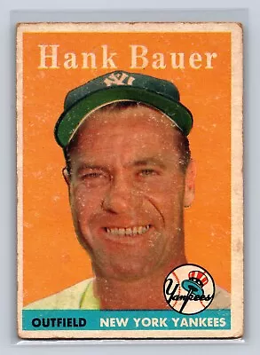 1958 Topps #9 Hank Bauer New York Yankees • $3.99