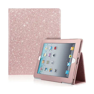 Bling Glitter Luxury Case For Apple Ipad 2 3 4 Cover Black Pink Rose Gold Blue • £6.85