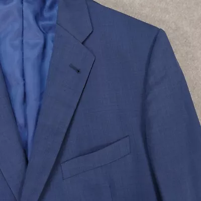 Joseph Abboud Sport Coat Blazer Jacket Mens 44L EXTREME Slim Fit Birdseye Blue • $37.75