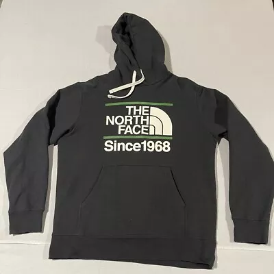 The North Face Hoodie Mens Large Black Pullover Drawstring Big Logo Graphic • $24.95