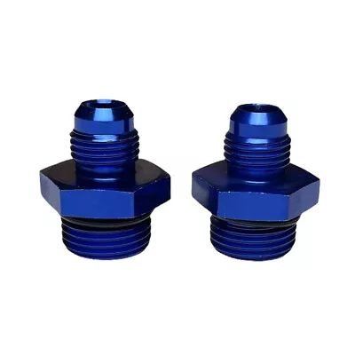 2Pcs ORB-8 O-Ring Boss To AN6 6AN Flare Straight Male Adapter Fitting -6 Blue • $9.99