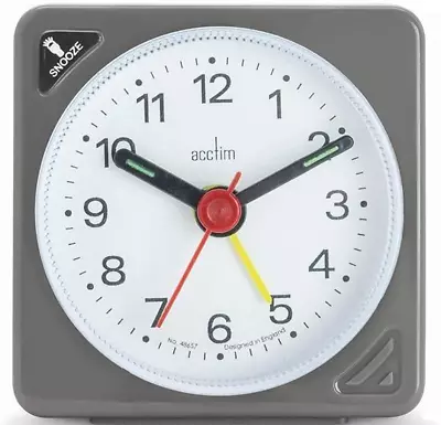 Acctim 12587 Ingot Mini Travel Alarm Clock Silver • £8.99