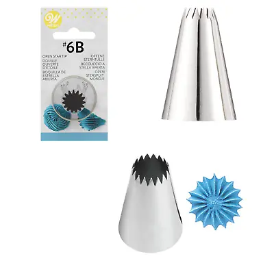 £6.05 • Buy WILTON Large Open Star Drop Flower Nozzle Piping Icing Nozzle Tip 4B, 6B OR 8B