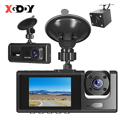 $36.79 • Buy XGODY 1080P Dual Dash Cam Front Cabin Rear For Uber Car Driving Recorder Camera