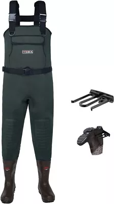 HISEA Neoprene Chest Waders: Waterproof Cleated Boots Men Size 11 • $79.99