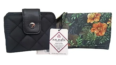 Mundi Anna Indexer Floral Wallet & Black Peggi Wallet Nwt  • $17.60
