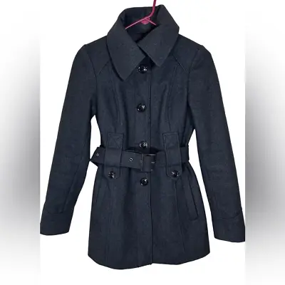 Miss Sixty Womens Coat Wool Blend Winter Single Breasted XS Belted Fully Lined • $44.88