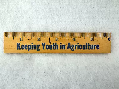 Vintage 6  Wood Ruler Keeping Youth In Agriculture Advertising Nebraska • $4.24