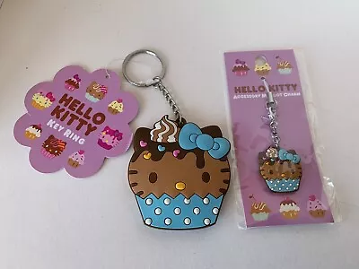 New Sanrio Hello Kitty Cupcake Keychain Phone Charm Blue • $34.25