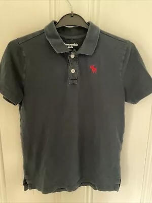 Boys Abercrombie & Fitch Navy Polo Shirt Age 13-14 • £3