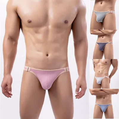 Quick Drying Narrow Side Adjustable Size Open Button Mens Underwear Sexy Thongs • $4.55