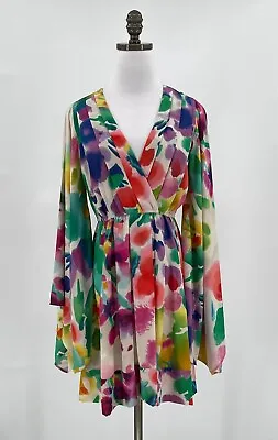 H&M The Garden Collection Womens Floral Long Sleeve Mini Kimono Dress Sz 6 • $72.25
