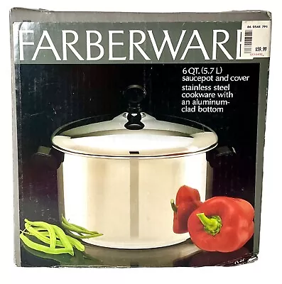 Vintage Farberware 6 QT Sauce Pot & Cover Model 836 NEW IN BOX • $53.95