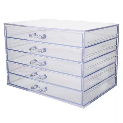  Acrylic Nail Accessories Organizer Makeup Container For Vanity Storage Box • £68.28