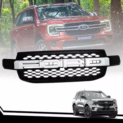 Front Grille Matte Black White Logo Emblem For Ford Everest U704 UB SUV 2022-24 • $320.84