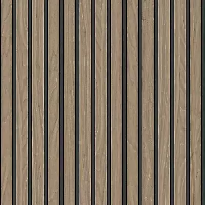 Belgravia Wood Slats Wallpaper 3D Realistic Panel Natural - Standard Or Vinyl • £2.99