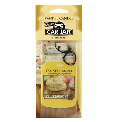 Yankee Candle Car Jar Air Freshener Freshner Fragrance Scent 2D Vanilla Cupcake • £3.39