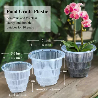 Clear Plastic Orchid Pots W/ Holes Hollow Breathable For Gardening Garden Home. • $11.96