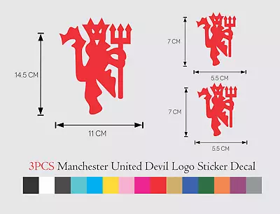 3 PCS Manchester United Devil Vinyl Sticker Decal • $12.99