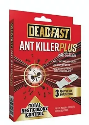 Deadfast Ant Killer Plus Bait Station 1 × Pack Of 3 × 4g • £8.99