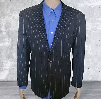 Vintage Ralph Lauren Purple Label Sport Coat Men 44R Black Striped Blazer Jacket • $489.90