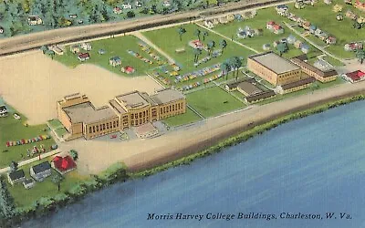 Charleston West Virginia Postcard Morris Harvey College Kanawha   C1940-50s  K2 • $5.99