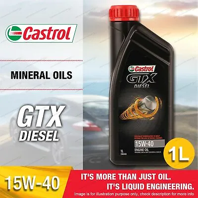 Castrol GTX Diesel 15W-40 1L For Diesel Cars Light Commercial Vehicles CH-4/SJ • $23.95