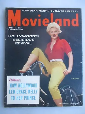 Movieland Magazine - April 1956 Issue - Kim Novak Forbidden Planet Ad • $12.99