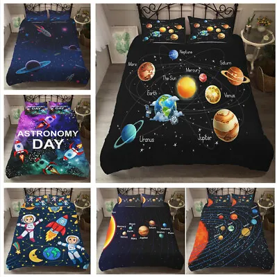 $20.13 • Buy 3D Space Galaxy Bedding Set Solar System Planets Quilt Cover Set Boys Girls Gift