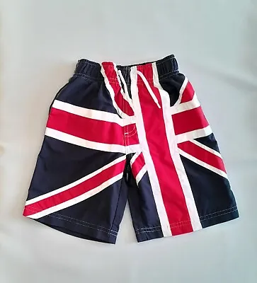 Boys Tu 100% Polyester Union Jack Swimming Shorts Age 3 Years • £6