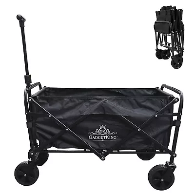 Pull Along Folding Hand Cart Garden Wagon Trolley Festival Camping Beach Caddy • £38.99