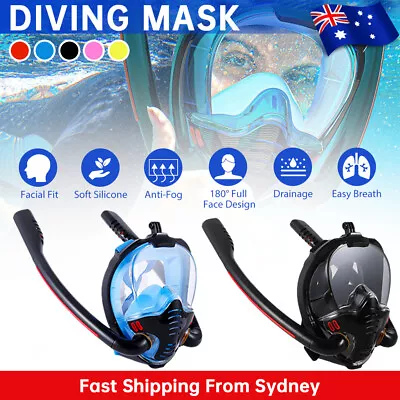 Kids Snorkel Face Mask Swimming Scuba Full Anti-Fog Diving 4-11 Years For Gopro • $9.99