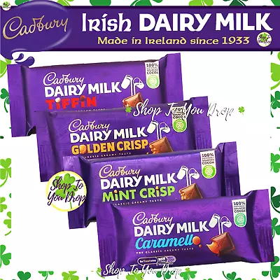 4 BAR ASSORTED IRISH CADBURY MINT CRISP GOLDEN CRISP TIFFIN CARAMELLO Ireland☘️ • £9.45