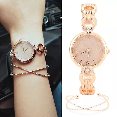 Women Girl Watch Bracelet Set Alloy Elegant Birthday Quartz Watch Jewelry Br SPG • $28.39