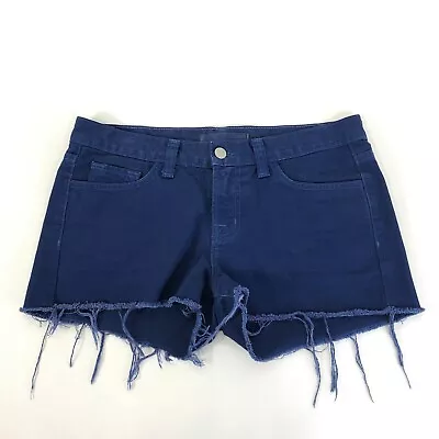 J Brand Cut-Off Denim Short Women's Size 26 Blue Nightfall 100% Cotton Raw Hem • $24.99