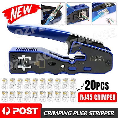 RJ45 Cat7 Cat6 Cat5e Network Crimper Crimping Plier Stripper Cutter Tool Kit AU • $20.95