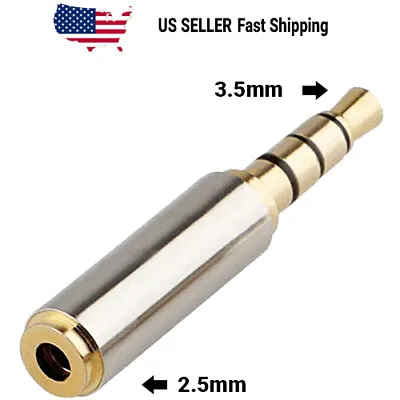 $2.25 • Buy Gold 2.5mm Female To 3.5mm Male Stereo Audio Headphone Jack Adapter Converter