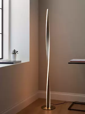 John Lewis ANYDAY Twist LED Floor Lamp Brushed Aluminium RRP £85.00 • £42.50