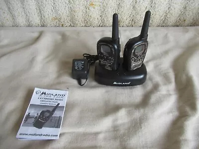 Midland LXT385 GMRS FRS Camo Handheld 2-Way Radio W/Manual & Charger Pair Tested • $24.99