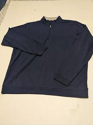 Peter Millar Long Sleeve 1/4 Zip Pullover Mens Size Xtra Large Navy Blue  • $18.95