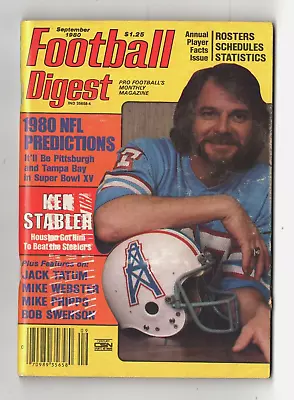 September 1980 Football Digest Magazine – Ken Stabler Cover  #M1438 • $14.99