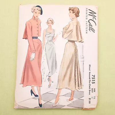 Rare Vintage 1940s McCall Dress & Jacket Sewing Pattern - 7515 - Bust 30 - UC FF • $60