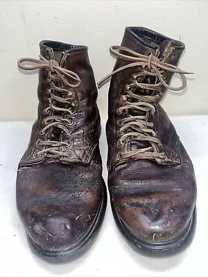 Vtg Red Wing Super Sole Boots Mens Distressed Brown Leather Rockabilly NR • $5