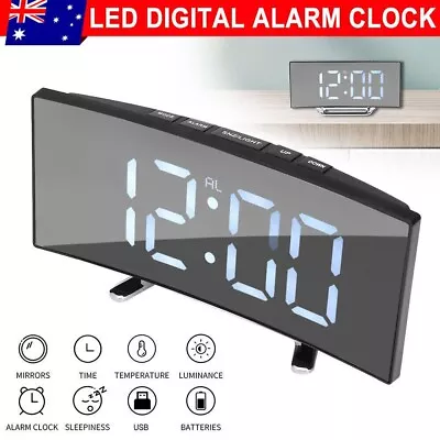 Bedside Digital Clock LED Display Desk Table Time Temperature Alarm Modern Decor • $29.99